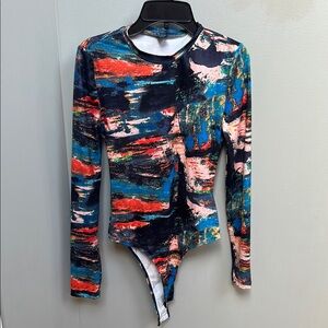 SHEIN Multicolor Abstract Bodysuit